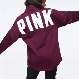 Victorias secret pink logo quarter zip